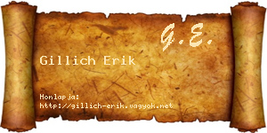 Gillich Erik névjegykártya